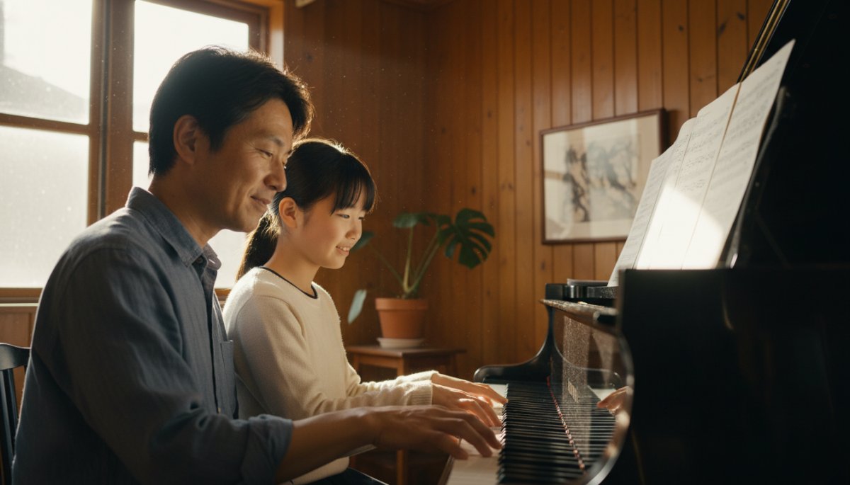 音楽教室での個人レッスンの様子 ピアノ指導