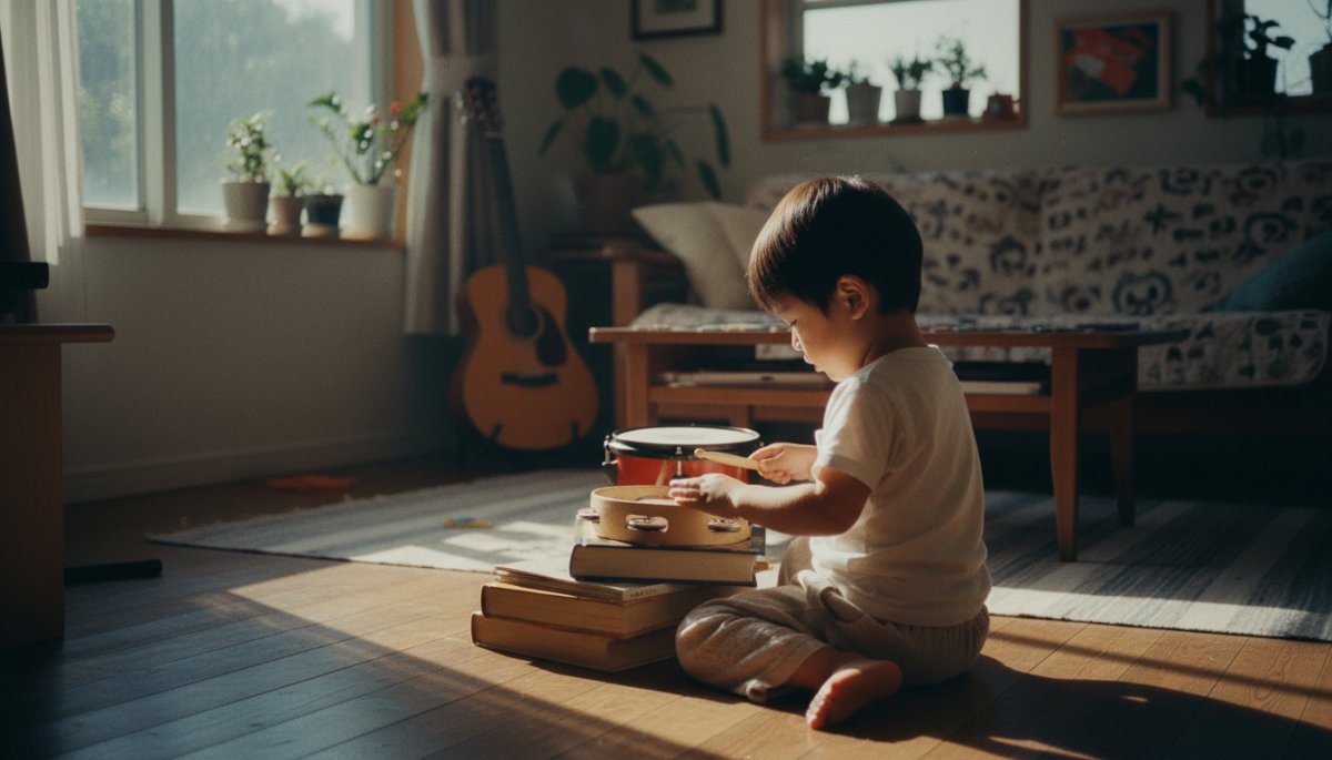 子どもの音楽的才能を観察する家庭の様子