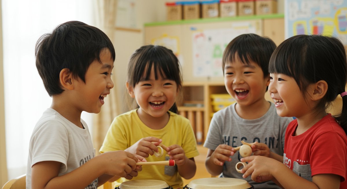 グループで音楽を楽しむ子どもたち