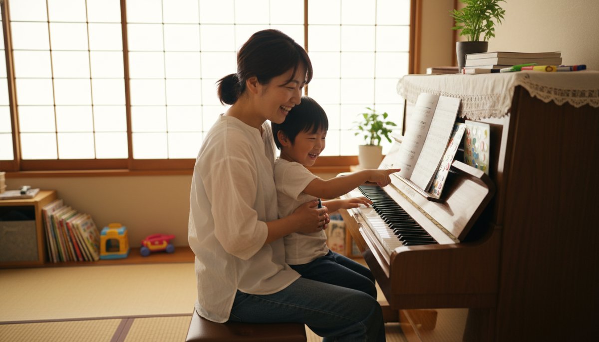 親子でピアノを楽しむ温かい雰囲気