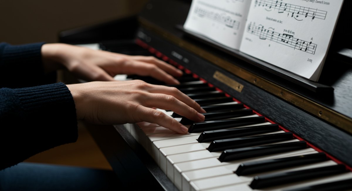 ピアノを通じて音感とリズム感を養う様子