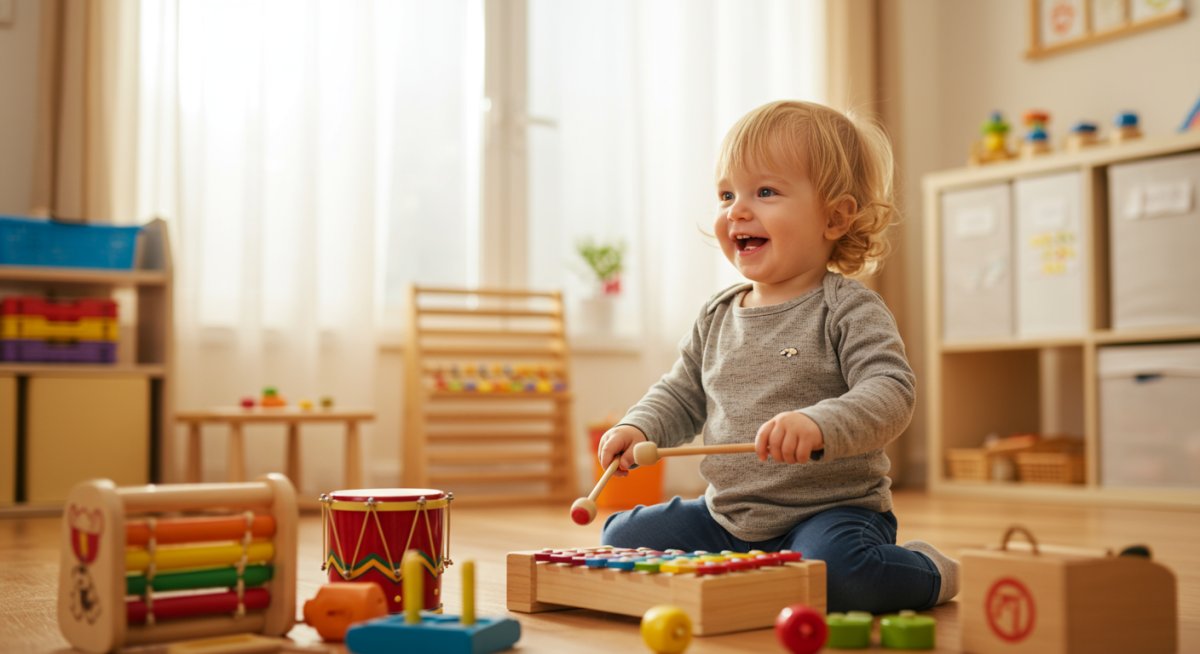 音楽遊びを楽しむ幼児