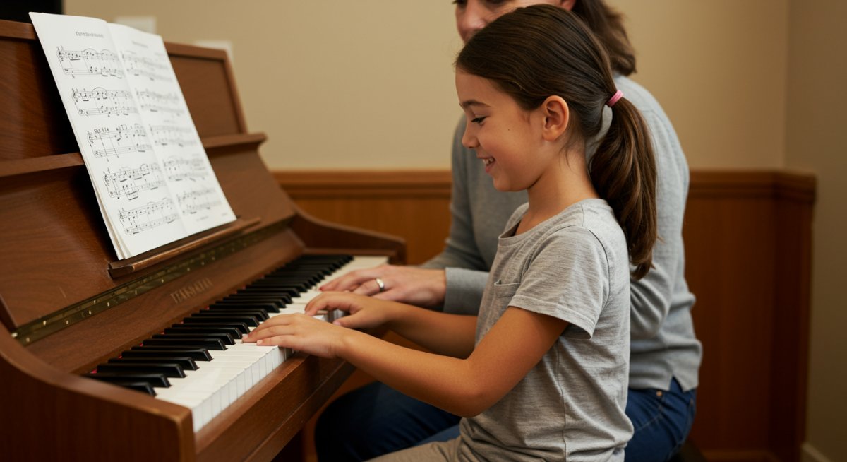 小学生のピアノレッスン風景