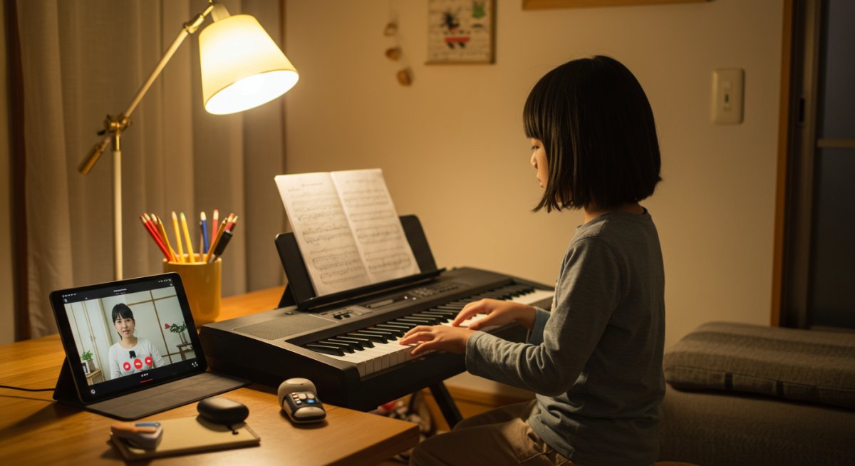 オンラインピアノ練習室の様子