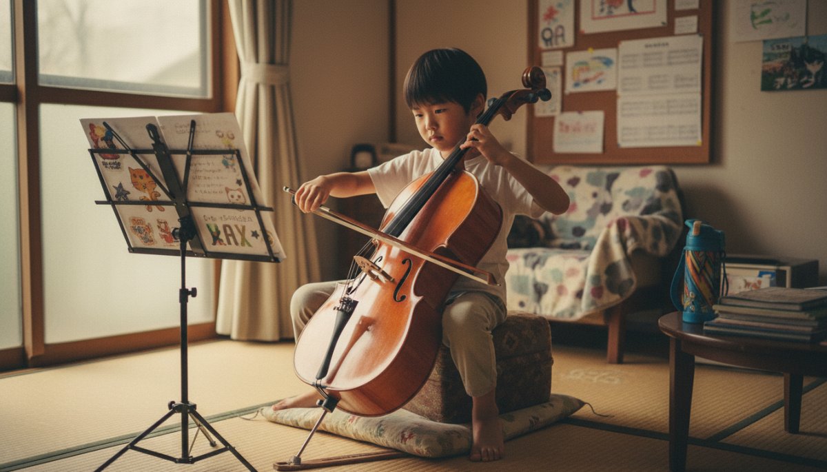 子どもが自主的に音楽練習に取り組む様子