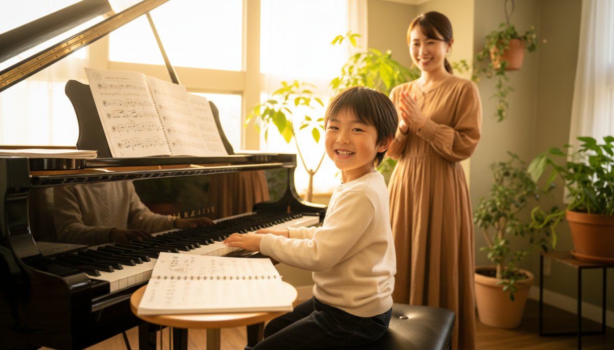 ピアノを通じて思考力を育む子どもの成長イメージ