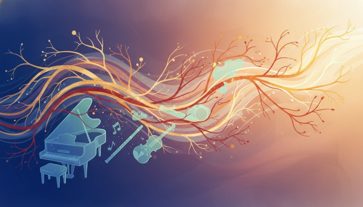 子どもの脳発達と音楽教育の関係性を示すイメージ