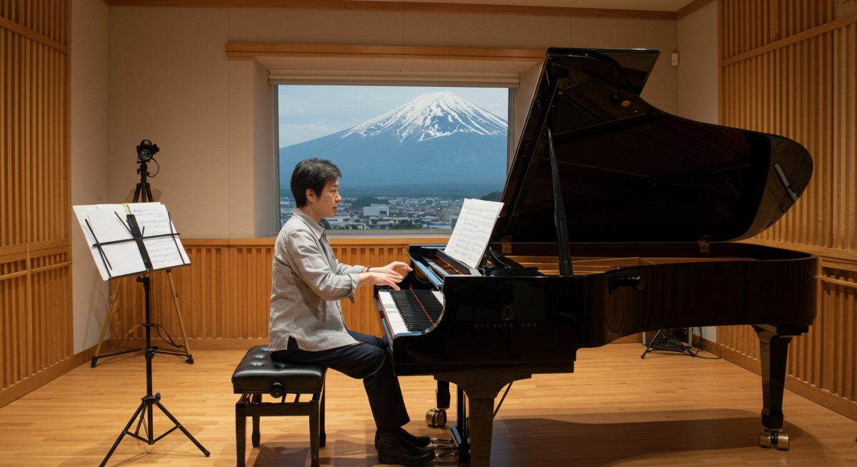 ピアノ講師と生徒のレッスン風景