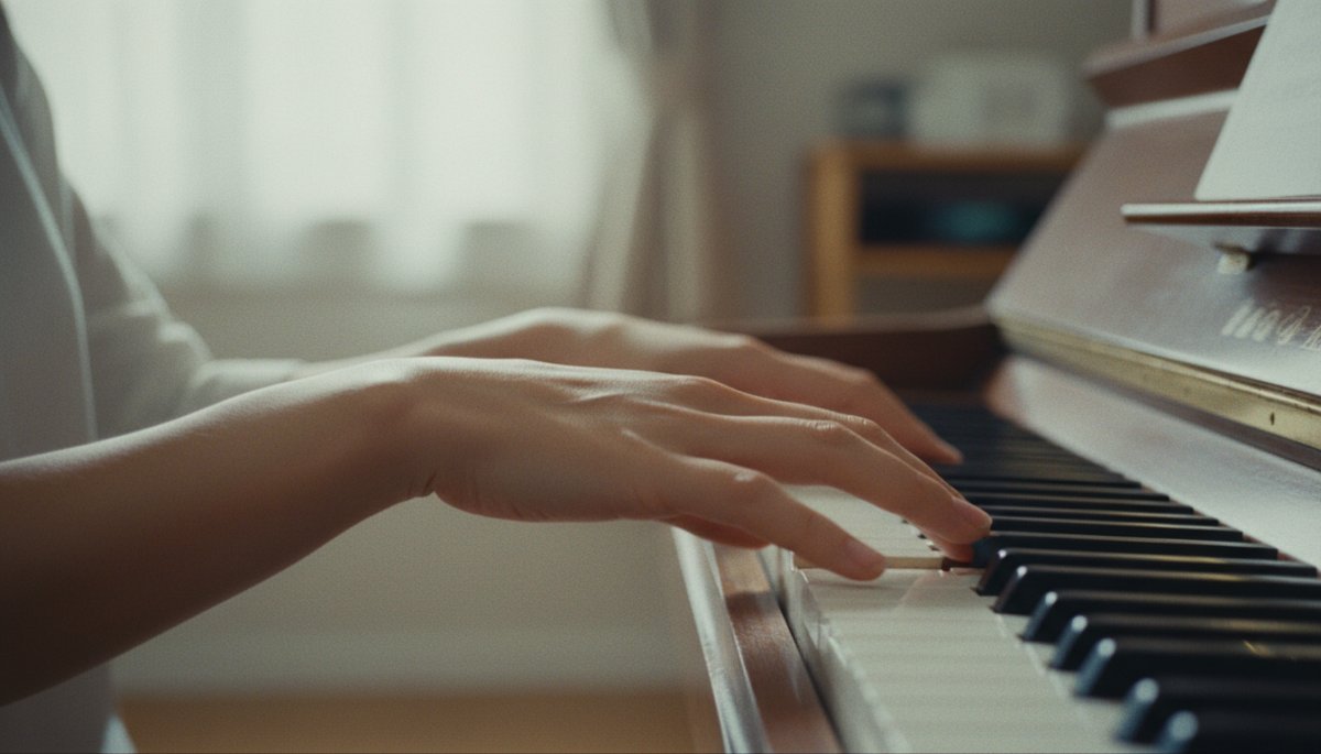 ピアノ教室で指導する先生と生徒の様子