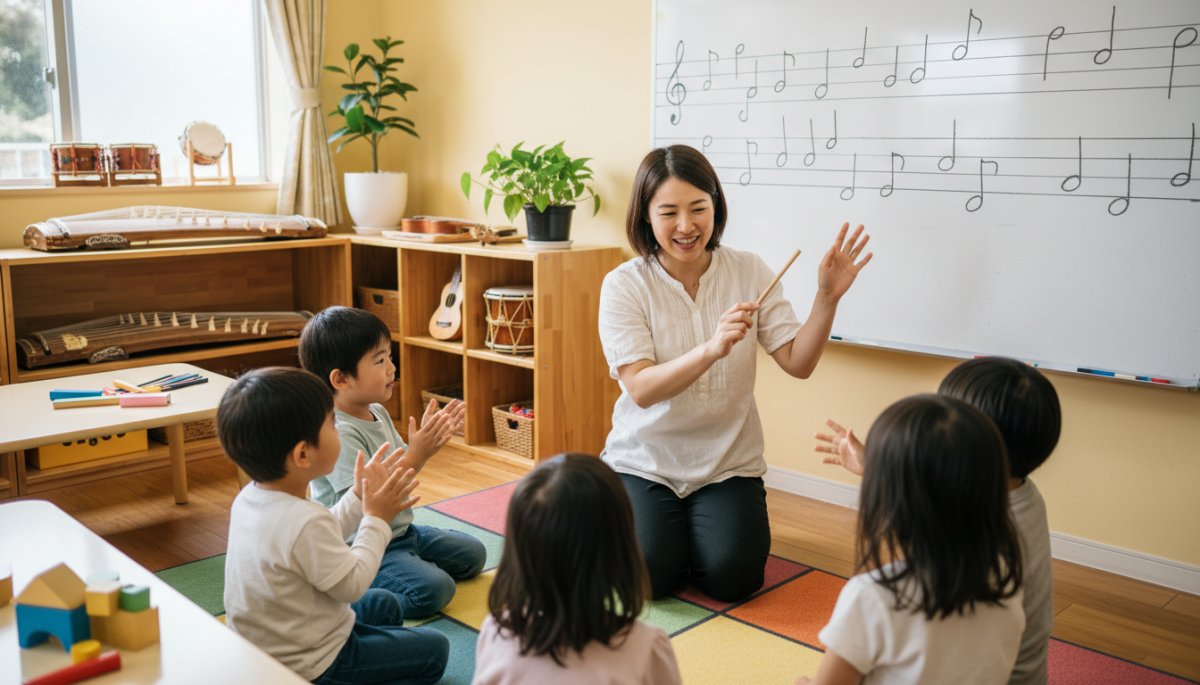 音楽教育の専門家による指導シーン