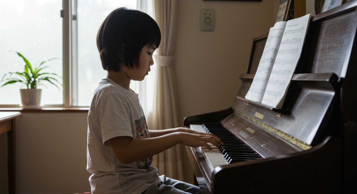 ピアノに没頭する子ども