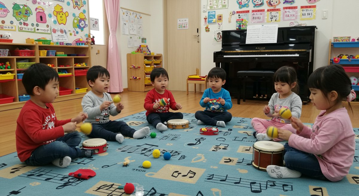 3〜4歳児向けの音楽遊び教室の様子