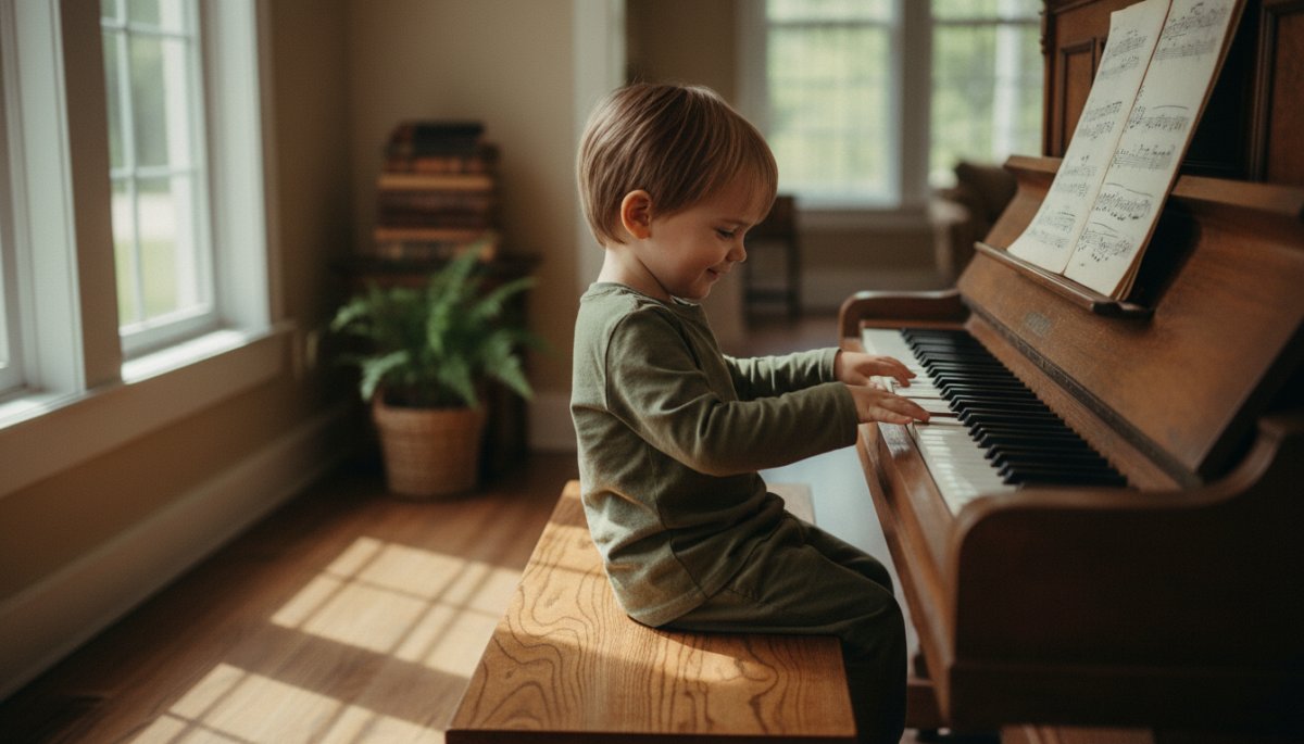 ピアノを楽しそうに弾く子ども 音楽への興味