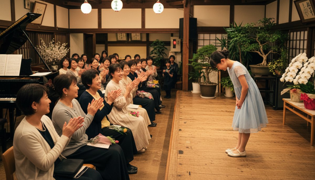 音楽発表会で成功体験を得る子どもの喜びの瞬間