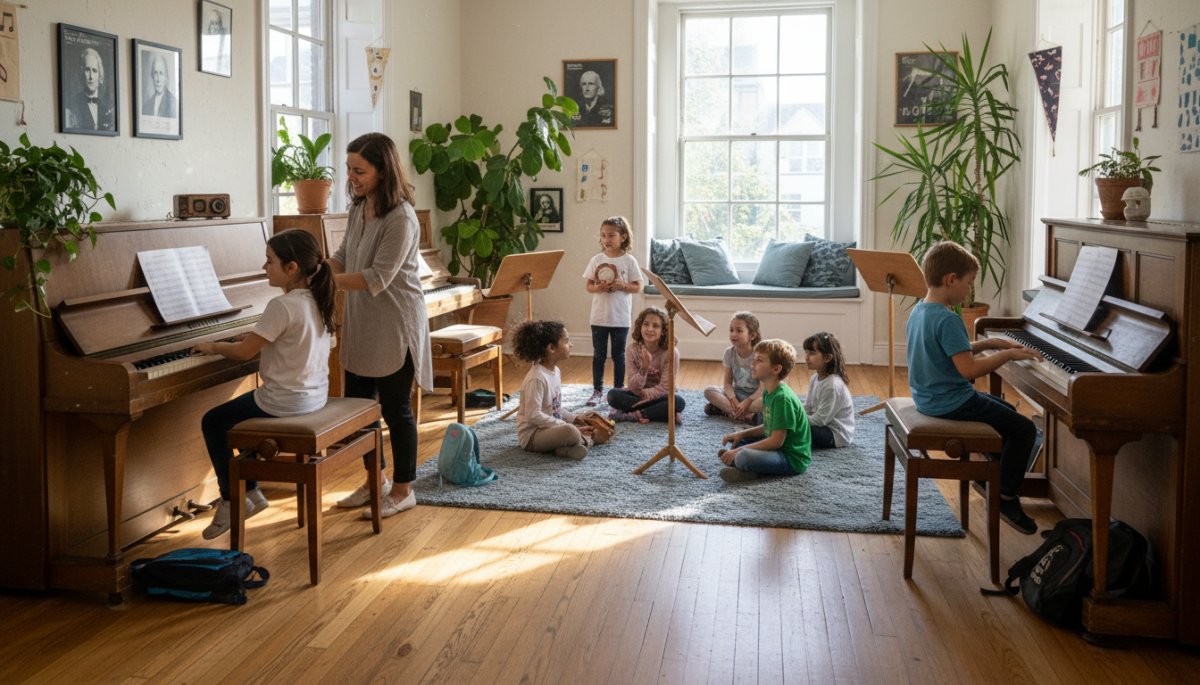 音楽教室で安心して自分を表現する子どもたちの様子